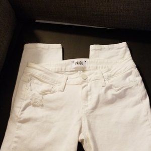 PAIGE White Verdugo Ultra skinny distressed jeans  Size 26